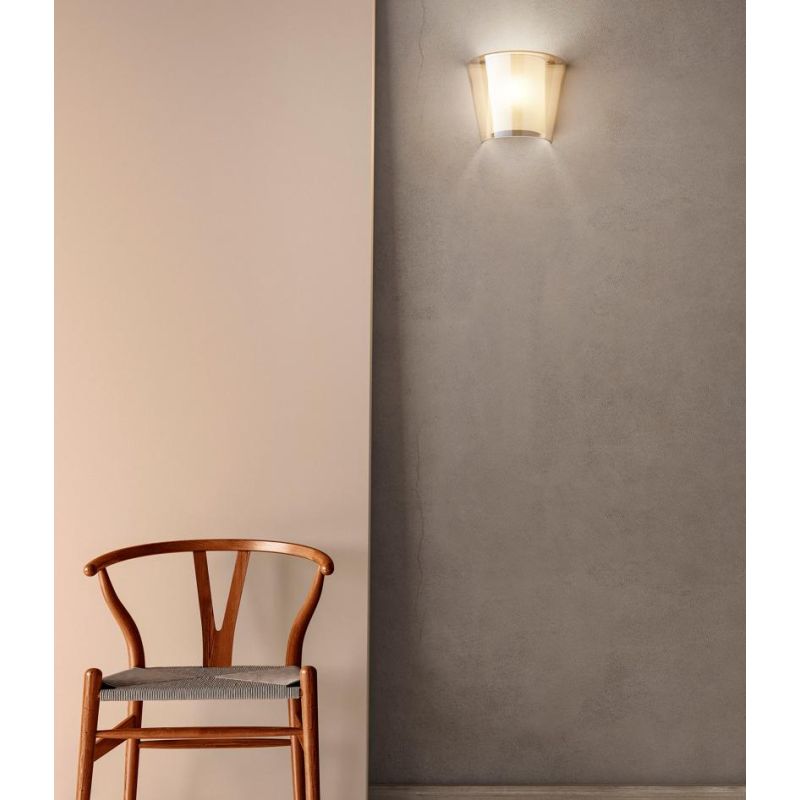 3682-21 VIKI APPLIQUE IN VETRO AMBRA,FUME O TRASPARENTE CON LAMPADINA E27 DI FABAS LUCE Fabas Luce - Cristalensi Shop Online