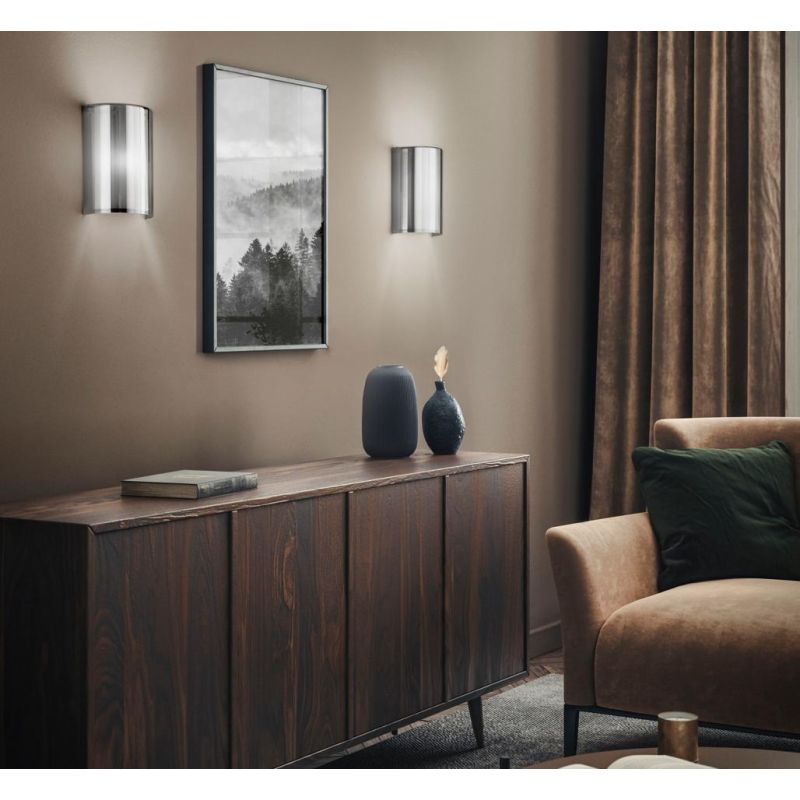 MARIBEL APPLIQUE IN VETRO AMBRA,FUME O TRASPARENTE CON LAMPADINA E27 DI FABAS LUCE