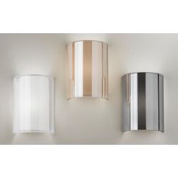 MARIBEL APPLIQUE IN VETRO AMBRA,FUME O TRASPARENTE CON LAMPADINA E27 DI FABAS LUCE