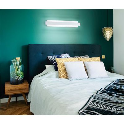 3558-22 REGOLO APPLIQUE LINEARE MODERNA LED 21W IN VETRO E ALLUMINIO NERO E BIANCO DI FABAS LUCE Fabas Luce - Cristalensi Shop O