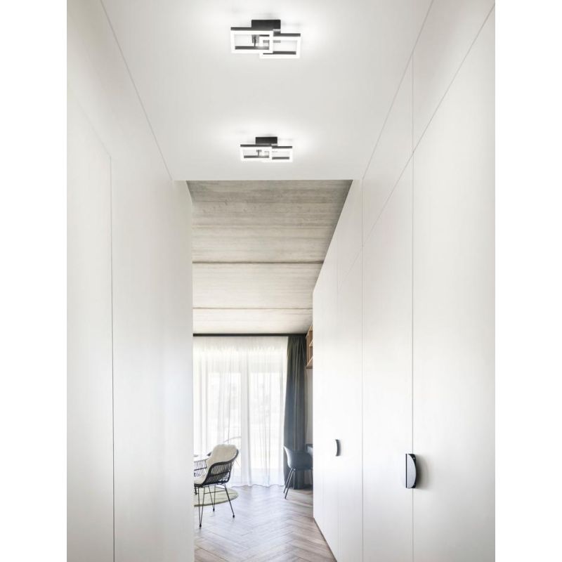 3394-28 BARD PLAFONIERA MODERNA CON DUE QUADRATI LUMINOSI LED 21W IN 5 COLORI DI FABAS LUCE Fabas Luce - Cristalensi Shop Online