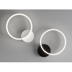 3508-21 GIOTTO APPLIQUE MODERNA AD ANELLO CON LED INTEGRATO 18W BIANCA O NERA DIMMERABILE Fabas Luce - Cristalensi Shop Online