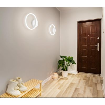 3508-21 GIOTTO APPLIQUE MODERNA AD ANELLO CON LED INTEGRATO 18W BIANCA O NERA DIMMERABILE Fabas Luce - Cristalensi Shop Online