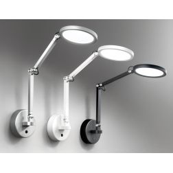 3551-21 REGINA APPLIQUE MODERNA BRACCIO ORIENTABILE IN METALLO NERO BIANCO ALLUMINIO DI FABAS LUCE Fabas Luce - Cristalensi Shop