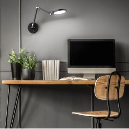 3551-21 REGINA APPLIQUE MODERNA BRACCIO ORIENTABILE IN METALLO NERO BIANCO ALLUMINIO DI FABAS LUCE Fabas Luce - Cristalensi Shop 2