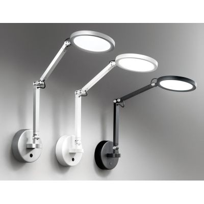 3551-21 REGINA APPLIQUE MODERNA BRACCIO ORIENTABILE IN METALLO NERO BIANCO ALLUMINIO DI FABAS LUCE Fabas Luce - Cristalensi Shop