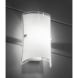 MILTON APPLIQUE IN VETRO SATINATO BIANCO 2 MISURE DESIGN MODERNO LAMPADINA ATTACCO E27 2