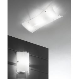 MILTON APPLIQUE IN VETRO SATINATO BIANCO 2 MISURE DESIGN MODERNO LAMPADINA ATTACCO E27