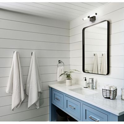 3720 AGO LAMPADA PER SPECCHIO DA BAGNO 2 MISURE IP44 LED INTEGRATO COLORI CROMO O NERO DI FABAS LUCE Fabas Luce - Cristalensi Sh