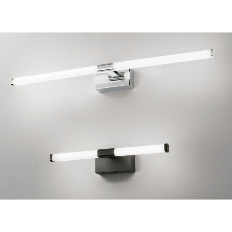 3720 AGO LAMPADA PER SPECCHIO DA BAGNO 2 MISURE IP44 LED INTEGRATO COLORI CROMO O NERO DI FABAS LUCE Fabas Luce - Cristalensi Sh