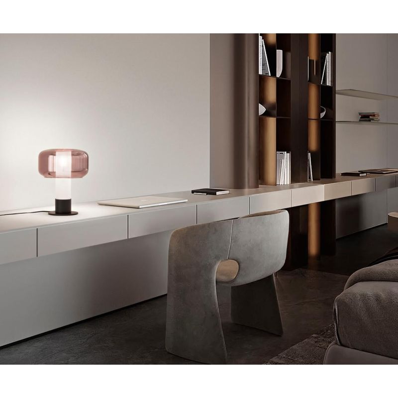 FLICK LAMPADA DA TAVOLO IN VETRO 4 COLORI TOUCH DIMMER DESIGN MODERNO LAMPADINA E14