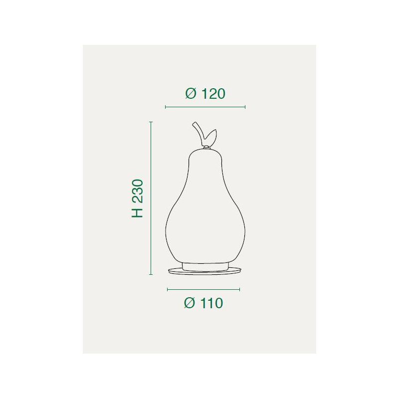 WILMA LAMPADA DA TAVOLO A PERA IN VETRO 4 COLORI TOUCH DIMMER LED 8W LUCE 3000K  MODERNA