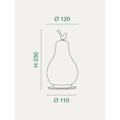 WILMA LAMPADA DA TAVOLO A PERA IN VETRO 4 COLORI TOUCH DIMMER LED 8W LUCE 3000K  MODERNA