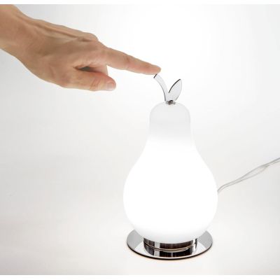 WILMA LAMPADA DA TAVOLO A PERA IN VETRO 4 COLORI TOUCH DIMMER LED 8W LUCE 3000K  MODERNA