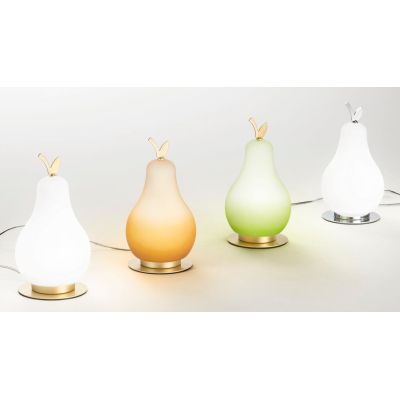 WILMA LAMPADA DA TAVOLO A PERA IN VETRO 4 COLORI TOUCH DIMMER LED 8W LUCE 3000K  MODERNA