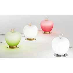 WENDY LAMPADA DA TAVOLO A MELA IN VETRO 4 COLORI TOUCH DIMMER LED 8W LUCE 3000K  MODERNA