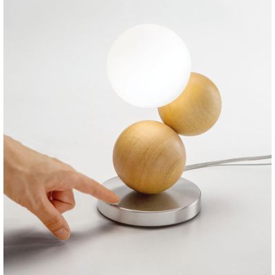 MICKY LUMETTO MODERNO IN METALLO E LEGNO 3 COLORI TOUCH DIMMER LAMPADINA G9 DIMMERABILE INCLUSA