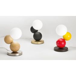 MICKY LUMETTO MODERNO IN METALLO E LEGNO 3 COLORI TOUCH DIMMER LAMPADINA G9 DIMMERABILE INCLUSA