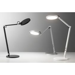 3551-30 REGINA LAMPADA DA TAVOLO MODERNA ORIENTABILE IN METALLO NERO BIANCO ALLUMINIO DI FABAS LUCE Fabas Luce - Cristalensi Sho