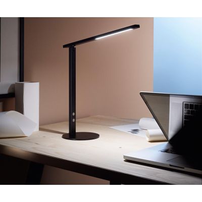3550-30 IDEAL LAMPADA DA TAVOLO CON BRACCIO ORIENTABILE IN ALLUMINIO NERO BIANCO DI FABAS LUCE Fabas Luce - Cristalensi Shop Onl