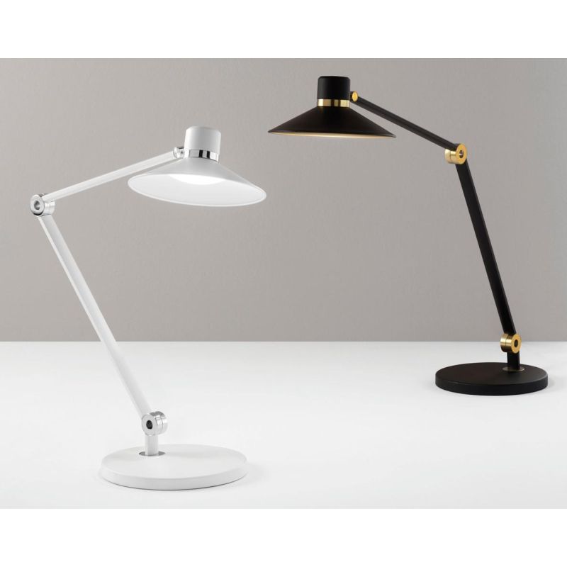 PANAREA LAMPADA DA TAVOLO ORIENTABILE BIANCA O NERA LED 10W CCT LUCE DIMMERABILE MODERNA