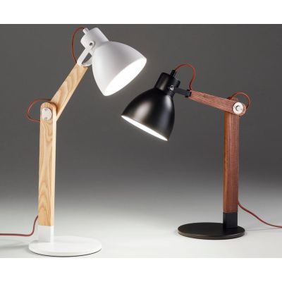 3644-30 SVEVA LAMPADA DA TAVOLO ORIENTABILE IN METALLO E LEGNO NOCE O FRASSINO DI FABAS LUCE Fabas Luce - Cristalensi Shop Onlin
