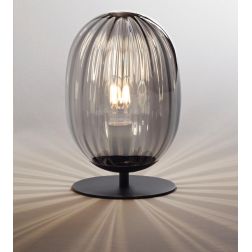 3519-30 INFINITY LAMPADA DA TAVOLO O ABAT-JOUR MODERNA IN VETRO SOFFIATO FUME DI FABAS LUCE Fabas Luce - Cristalensi Shop Online