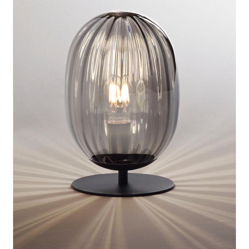 3519-30 INFINITY LAMPADA DA TAVOLO O ABAT-JOUR MODERNA IN VETRO SOFFIATO FUME DI FABAS LUCE Fabas Luce - Cristalensi Shop Online