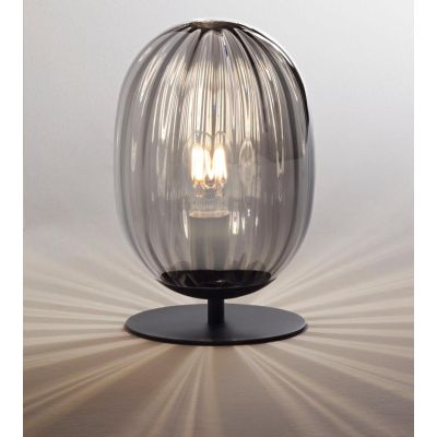 3519-30 INFINITY LAMPADA DA TAVOLO O ABAT-JOUR MODERNA IN VETRO SOFFIATO FUME DI FABAS LUCE Fabas Luce - Cristalensi Shop Online