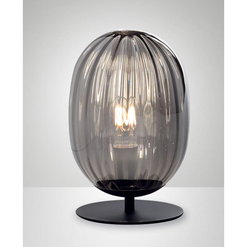 3519-30 INFINITY LAMPADA DA TAVOLO O ABAT-JOUR MODERNA IN VETRO SOFFIATO FUME DI FABAS LUCE Fabas Luce - Cristalensi Shop Online