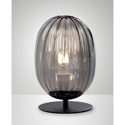3519-30 INFINITY LAMPADA DA TAVOLO O ABAT-JOUR MODERNA IN VETRO SOFFIATO FUME DI FABAS LUCE Fabas Luce - Cristalensi Shop Online