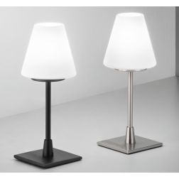 3568-30 LUCY LAMPADA DA TAVOLO MODERNA NICHEL E NERO TOUCH DIMMER DI FABAS LUCE Fabas Luce - Cristalensi Shop Online