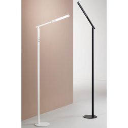 3550-11 IDEAL LAMPADA DA TERRA IN ALLUMINIO NERO O BIANCO LED 10W ORIENTABILE E DIMMERABILE DI FABAS Fabas Luce - Cristalensi Sh