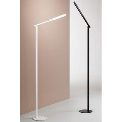 3550-11 IDEAL LAMPADA DA TERRA IN ALLUMINIO NERO O BIANCO LED 10W ORIENTABILE E DIMMERABILE DI FABAS Fabas Luce - Cristalensi Sh