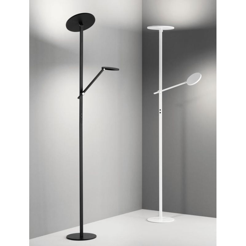 3551-10 REGINA LAMPADA DA TERRA A DOPPIA EMISSIONE DI LUCE NERA O BIANCA DIMMERABILE DI FABAS LUCE Fabas Luce - Cristalensi Shop