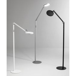 3551-11 REGINA LAMPADA DA TERRA IN ALLUMINIO NERA BIANCA o ALLUMINIO DIMMERABILE DI FABAS LUCE Fabas Luce - Cristalensi Shop Onl