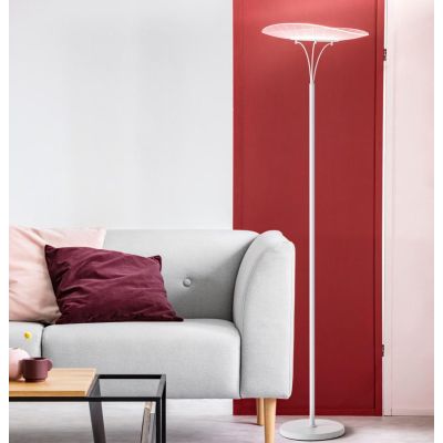 3625-10 VELA LAMPADA DA TERRA IN METALLO BIANCO DAL DESIGN MODERNO LED 24W DI FABAS LUCE Fabas Luce - Cristalensi Shop Online