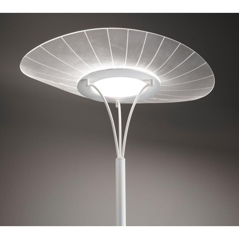 3625-10 VELA LAMPADA DA TERRA IN METALLO BIANCO DAL DESIGN MODERNO LED 24W DI FABAS LUCE Fabas Luce - Cristalensi Shop Online