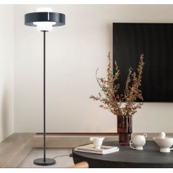 LOTO PIANTANA MODERNA H170 CM IN METALLO E VETRO 3 COLORI LAMPADINA ATTACCO E27 2