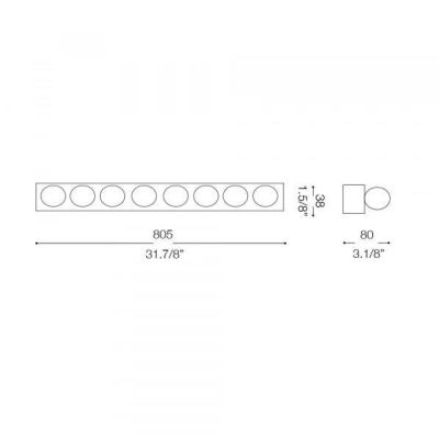 APPLIQUE PER SPECCHIO DA BAGNO CON 8 LUCI IN METALLO NEI COLORI BIANCO O CROMO CRISTALENSI - Cristalensi Shop Online