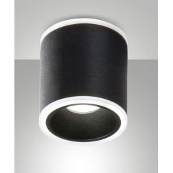 PACA PLAFONIERA SPOT CILINDRO LED 13W LUCE 3000K IP40 BIANCO O NERO LUCE DIFFUSA MODERNA 2