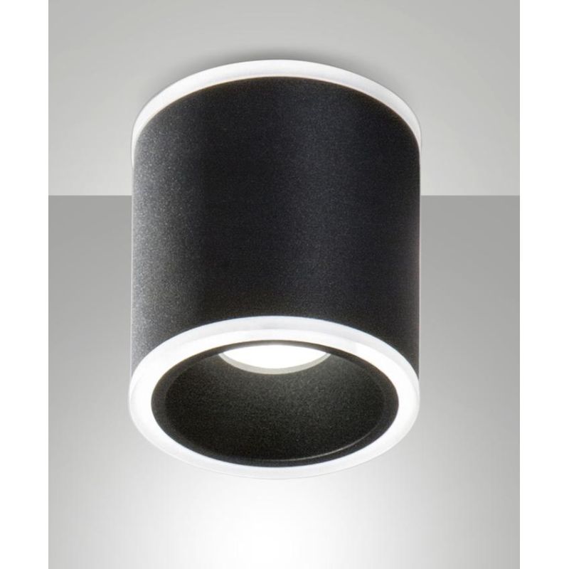 PACA PLAFONIERA SPOT CILINDRO LED 13W LUCE 3000K IP40 BIANCO O NERO LUCE DIFFUSA MODERNA