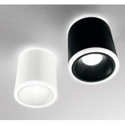 PACA PLAFONIERA SPOT CILINDRO LED 13W LUCE 3000K IP40 BIANCO O NERO LUCE DIFFUSA MODERNA