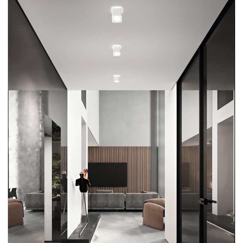 PACA PLAFONIERA SPOT QUADRATA LED 13W LUCE 3000K IP40 BIANCO O NERO LUCE DIFFUSA MODERNA