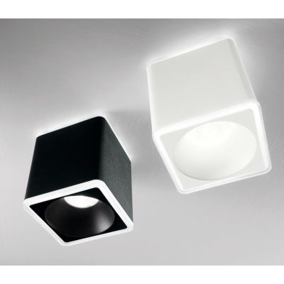 PACA PLAFONIERA SPOT QUADRATA LED 13W LUCE 3000K IP40 BIANCO O NERO LUCE DIFFUSA MODERNA