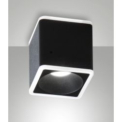 PACA PLAFONIERA SPOT QUADRATA LED 13W LUCE 3000K IP40 BIANCO O NERO LUCE DIFFUSA MODERNA 2