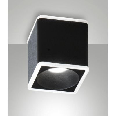 PACA PLAFONIERA SPOT QUADRATA LED 13W LUCE 3000K IP40 BIANCO O NERO LUCE DIFFUSA MODERNA