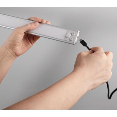 RIVA PROFILO SOTTOPENSILE ALLUMINIO 2 MISURE RICARICABILE, FISSAGGIO A MAGNETE, LED DIMMERABILE, SENSORE MOVIMENTO