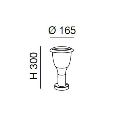THIAGO PALO DA GIARDINO 2 MISURE IP65 ALLUMINIO ANTRACITE LAMPADINA ATTACCO E27 CLASSICO