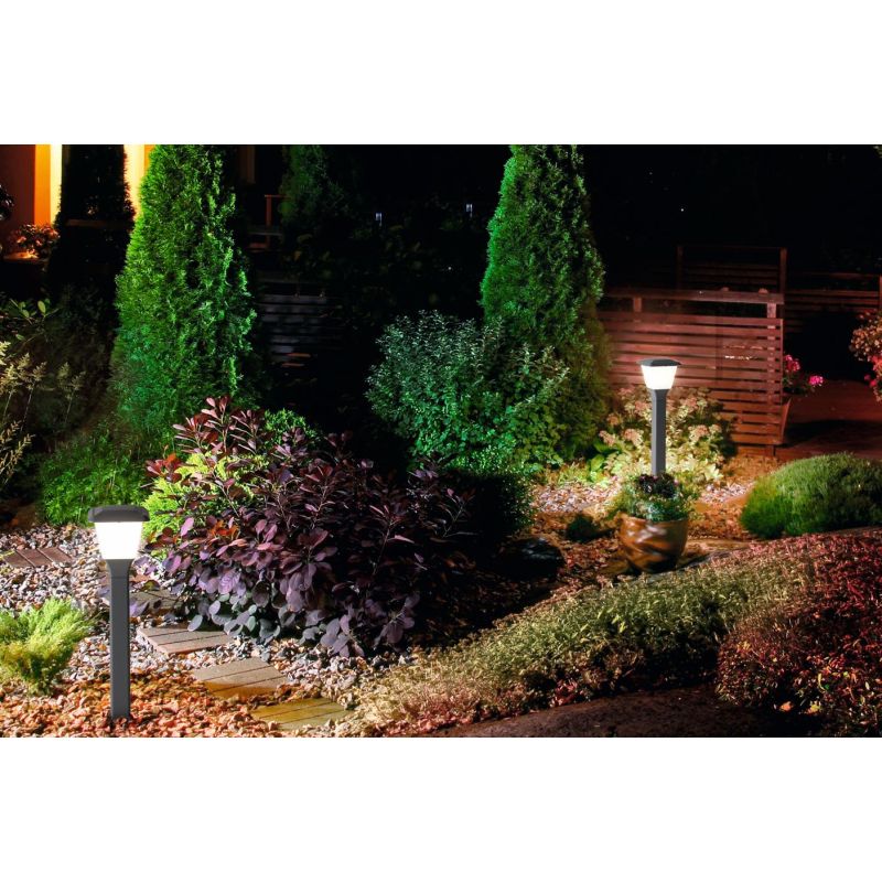 LENA PALO DA GIARDINO 2 MISURE IP65 ALLUMINIO ANTRACITE LAMPADINA ATTACCO E27 CLASSICO